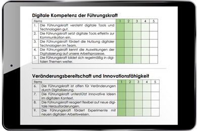 Fragebogen zu digitalen Leadership