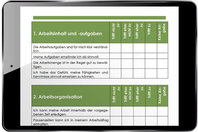 Tool: Selbstcheck - Psychische Gefährdungsbeurteilung